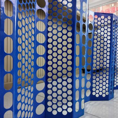 Blue Powder Coated Perforated Metal Wind Dust Barrier Panel