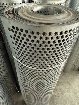 Silver Decoration Architectural Perforated Metal Panels Round Holeshape
