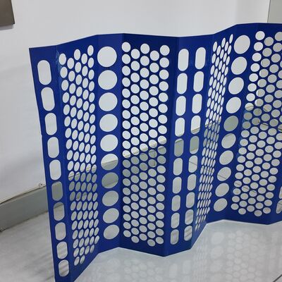 Blue Galvanized Perforated Metal Screen Room Divider